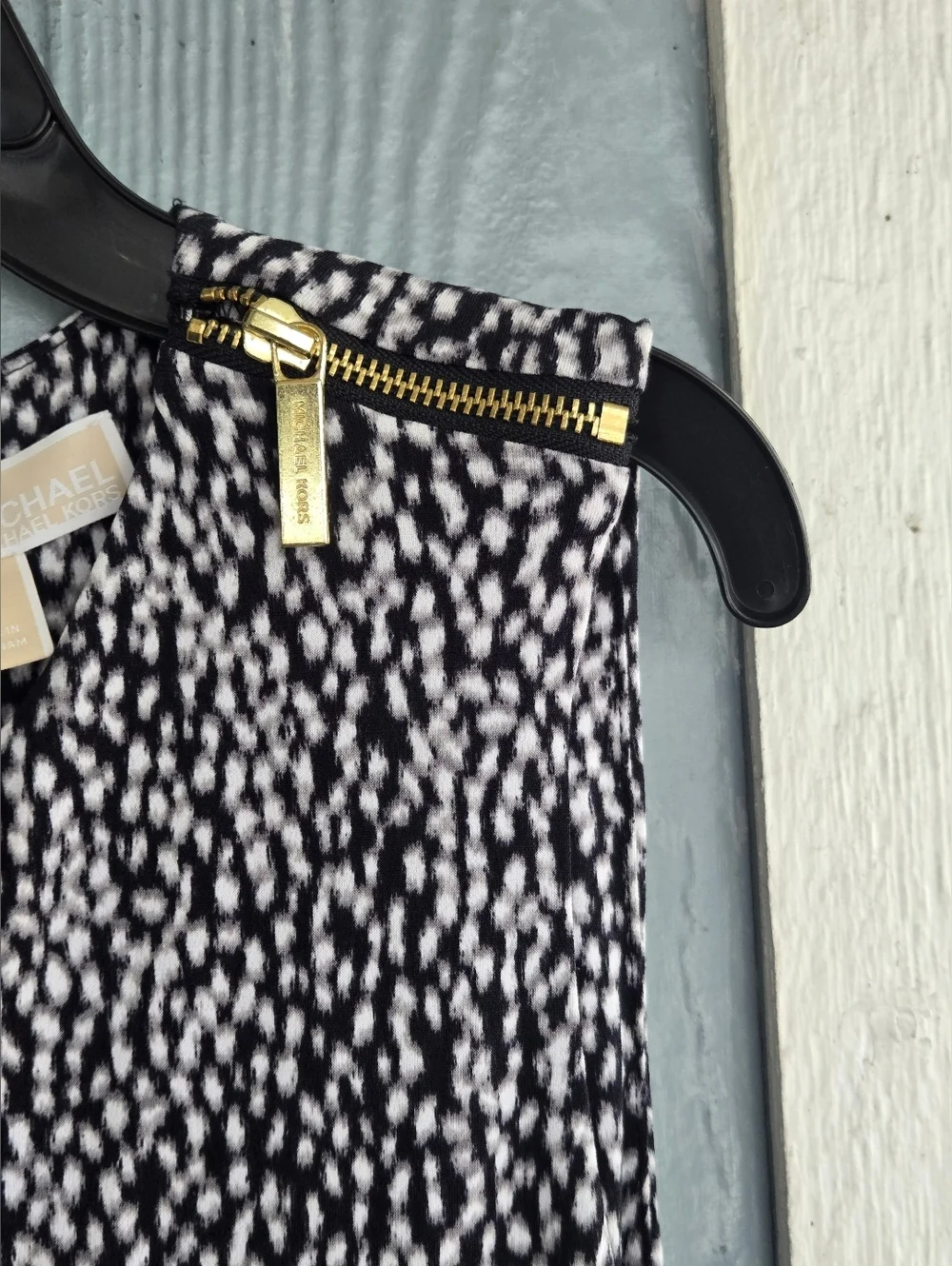 Michael Kors Black & White Sleeveless Wide-Leg Belted Jumpsuit